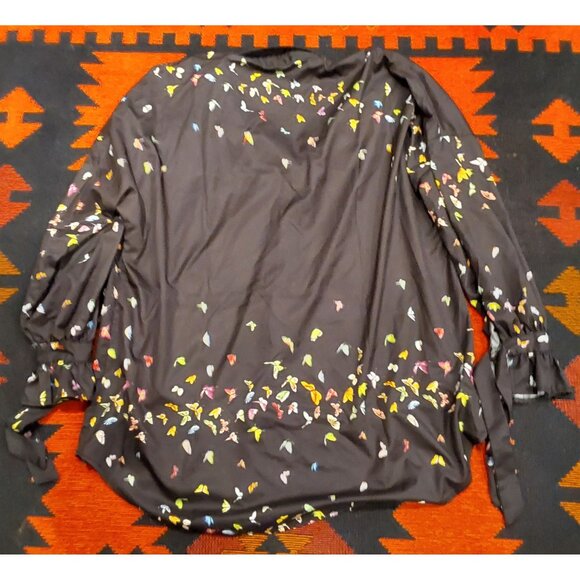 Unbranded NEW WOMEN'S PLUS Black A-Line Shirt with Multicolored Butterflies. XXL - Picture 13 of 13
